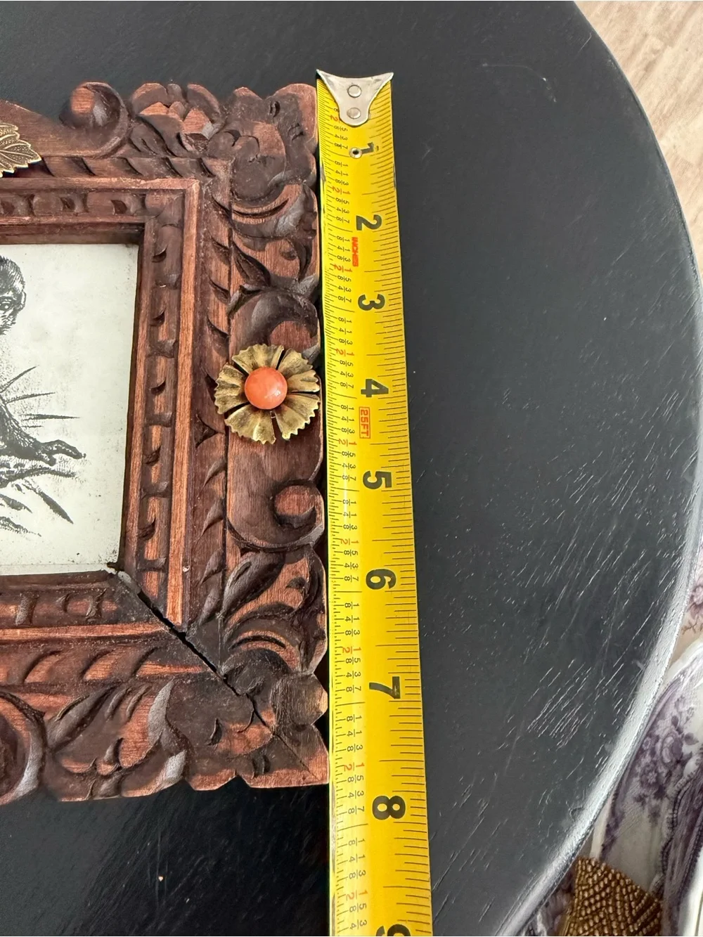 Jo Marz First Edition 67/500 Hand Carved Wood Monkey Picture Frame Brass Accents